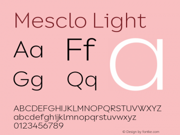 Mesclo Light Version 1.000;hotconv 1.0.109;makeotfexe 2.5.65596图片样张