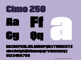 Cimo 250 Version 1.000;PS 001.000;hotconv 1.0.88;makeotf.lib2.5.64775图片样张