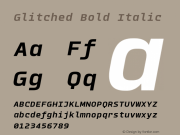 Glitched Bold Italic Version 2.000;Glyphs 3.1.2 (3151)图片样张