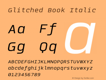 Glitched Book Italic Version 2.000;Glyphs 3.1.2 (3151)图片样张