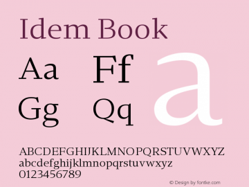 Idem Book Version 1.000;hotconv 1.0.109;makeotfexe 2.5.65596图片样张