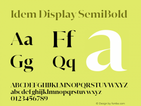 Idem Display SemiBold Version 1.000;hotconv 1.0.109;makeotfexe 2.5.65596图片样张