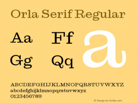 Orla Serif Regular Version 1.000;hotconv 1.0.109;makeotfexe 2.5.65596图片样张