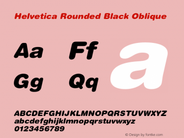 Helvetica Rounded Black Oblique 001.000图片样张