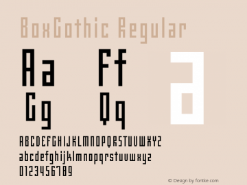 BoxGothic Regular 001.000 Font Sample