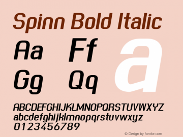 Spinn Bold Italic 001.000图片样张