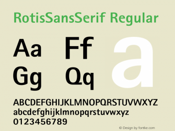 RotisSansSerif Regular 001.000 Font Sample