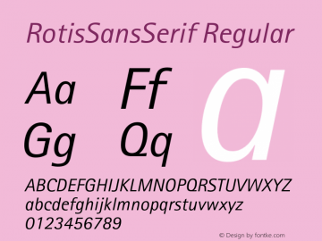 RotisSansSerif Regular 001.000 Font Sample