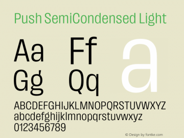 Push SemiCondensed Light Version 1.00图片样张