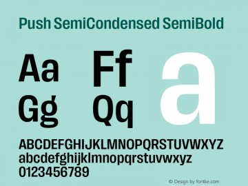 Push SemiCondensed SemiBold Version 1.00图片样张