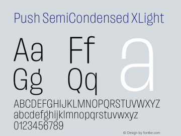 Push SemiCondensed XLight Version 1.00图片样张