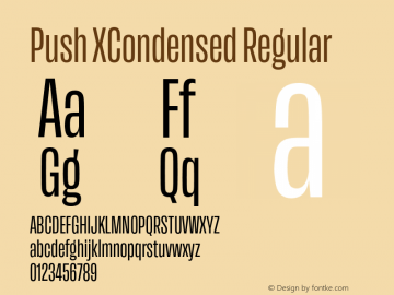 Push XCondensed Regular Version 1.00图片样张