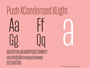 Push XCondensed XLight Version 1.00图片样张