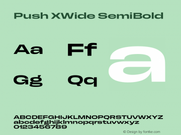 Push XWide SemiBold Version 1.00图片样张