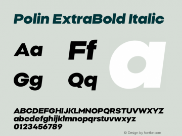 Polin ExtraBold Italic Version 1.000;Glyphs 3.2 (3238)图片样张