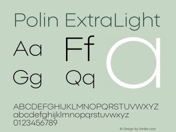Polin ExtraLight Version 1.000;Glyphs 3.2 (3238)图片样张