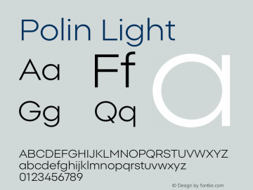 Polin Light Version 1.000;Glyphs 3.2 (3238)图片样张
