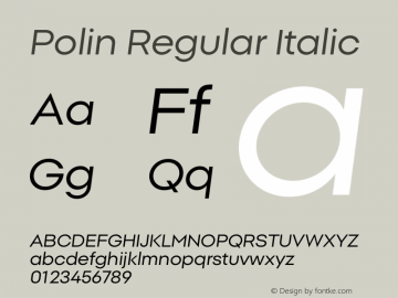 Polin Regular Italic Version 1.000;Glyphs 3.2 (3238)图片样张