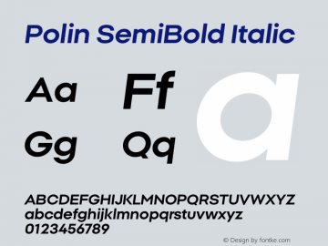 Polin SemiBold Italic Version 1.000;Glyphs 3.2 (3238)图片样张