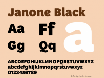 Janone Black Version 1.000;Glyphs 3.2 (3246)图片样张