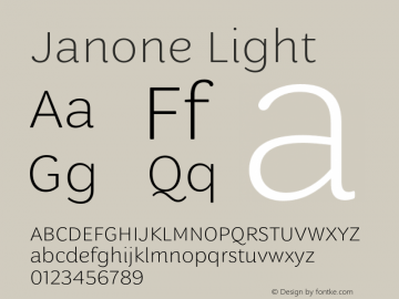 Janone Light Version 1.000;Glyphs 3.2 (3246)图片样张