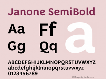 Janone SemiBold Version 1.000;Glyphs 3.2 (3246)图片样张