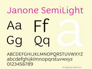 Janone SemiLight Version 1.000;Glyphs 3.2 (3246)图片样张