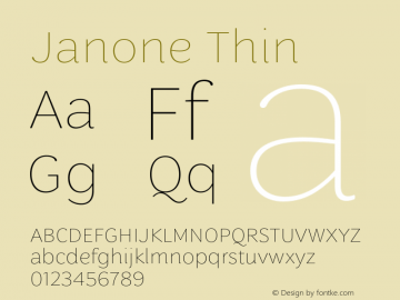 Janone Thin Version 1.000;Glyphs 3.2 (3246)图片样张