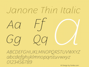 Janone Thin Italic Version 1.000;Glyphs 3.2 (3246)图片样张