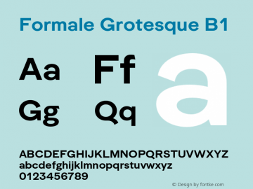 Formale Grotesque B1 Version 2.022;Glyphs 3.2 (3241)图片样张