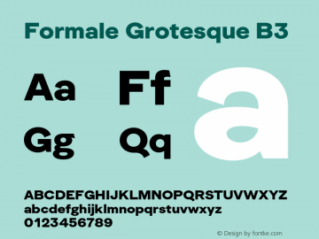 Formale Grotesque B3 Version 2.022;Glyphs 3.2 (3241)图片样张