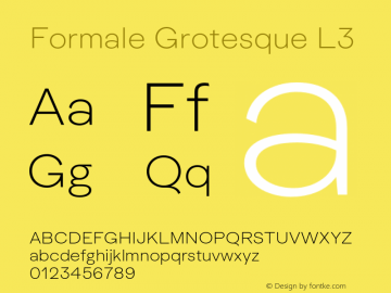 Formale Grotesque L3 Version 2.022;Glyphs 3.2 (3241)图片样张