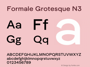 Formale Grotesque N3 Version 2.022;Glyphs 3.2 (3241)图片样张