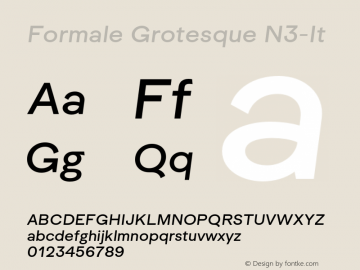 Formale Grotesque N3-It Version 2.022;Glyphs 3.2 (3241)图片样张