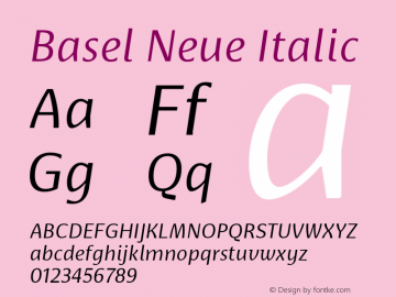 BaselNeue-Italic Version 1.001 2015图片样张