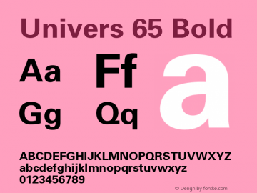 Univers 65 Bold 001.001 Font Sample