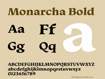 Monarcha-Bold Version 1.000 2010 initial release图片样张