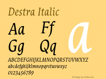Destra-Italic Version 1.000 2015 initial release图片样张