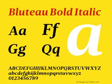 Bluteau Bold Italic Version 1.000;Glyphs 3.1.2 (3151)图片样张