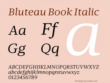 Bluteau Book Italic Version 1.000;Glyphs 3.1.2 (3151)图片样张
