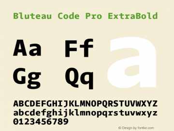 Bluteau Code Pro ExtraBold Version 1.000;Glyphs 3.1.2 (3151)图片样张