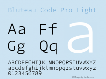 Bluteau Code Pro Light Version 1.000;Glyphs 3.1.2 (3151)图片样张