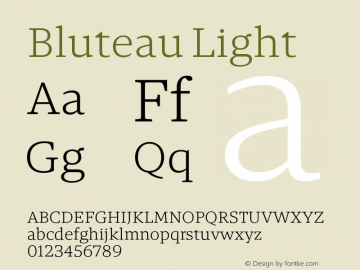 Bluteau Light Version 1.000;Glyphs 3.1.2 (3151)图片样张
