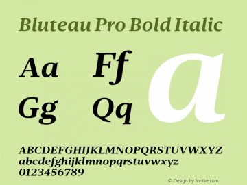 Bluteau Pro Bold Italic Version 1.000;Glyphs 3.1.2 (3151)图片样张