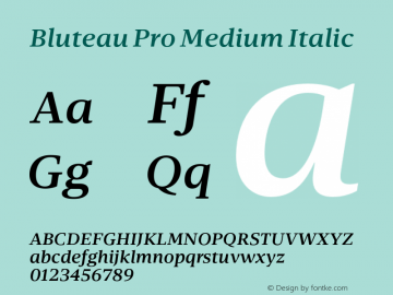 Bluteau Pro Medium Italic Version 1.000;Glyphs 3.1.2 (3151)图片样张