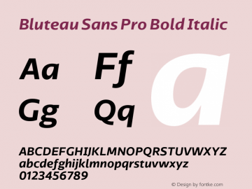 Bluteau Sans Pro Bold Italic Version 1.000;Glyphs 3.1.2 (3151)图片样张
