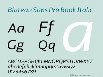 Bluteau Sans Pro Book Italic Version 1.000;Glyphs 3.1.2 (3151)图片样张
