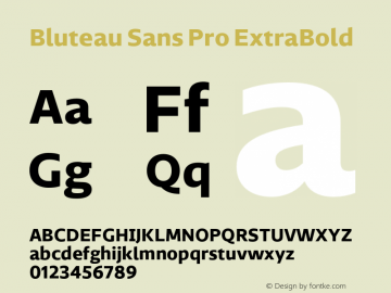 Bluteau Sans Pro ExtraBold Version 1.000;Glyphs 3.1.2 (3151)图片样张
