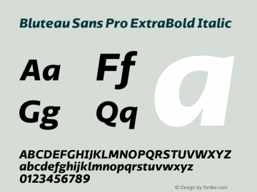 Bluteau Sans Pro ExtraBold Italic Version 1.000;Glyphs 3.1.2 (3151)图片样张
