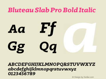 Bluteau Slab Pro Bold Italic Version 1.000;Glyphs 3.1.2 (3151)图片样张